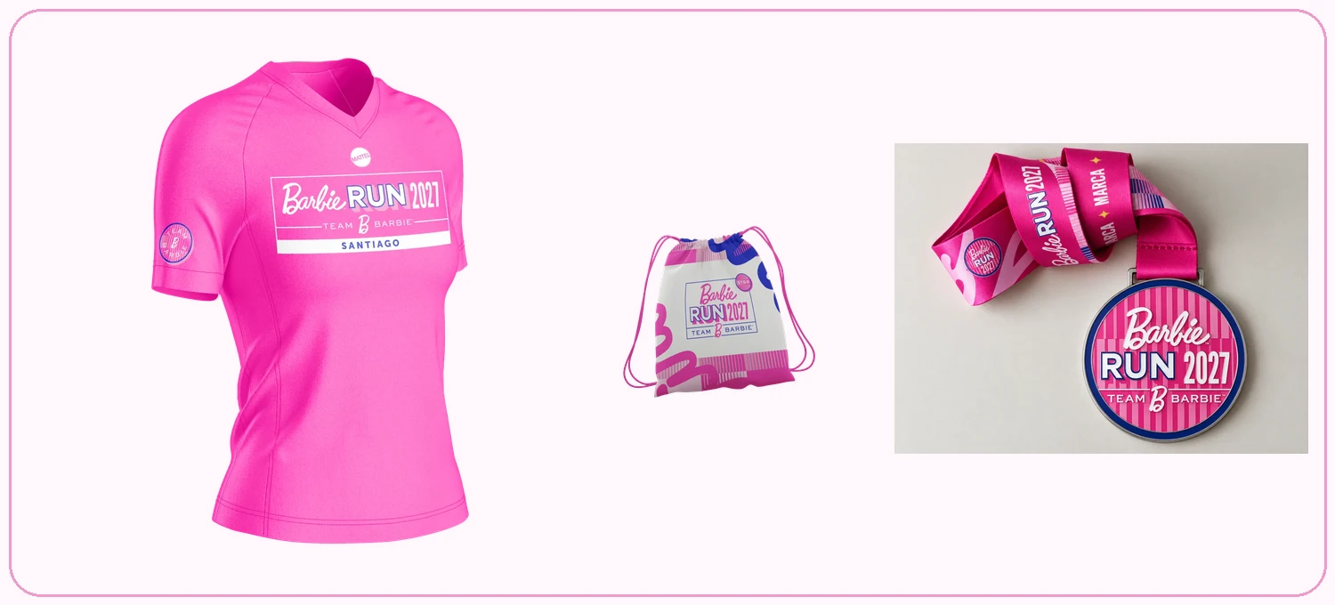 Kit Básico: polera oficial, morral y medalla Barbie Run 2027